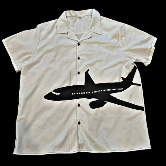 Short Sleeve AirPlane Shawty Button Down Shirt