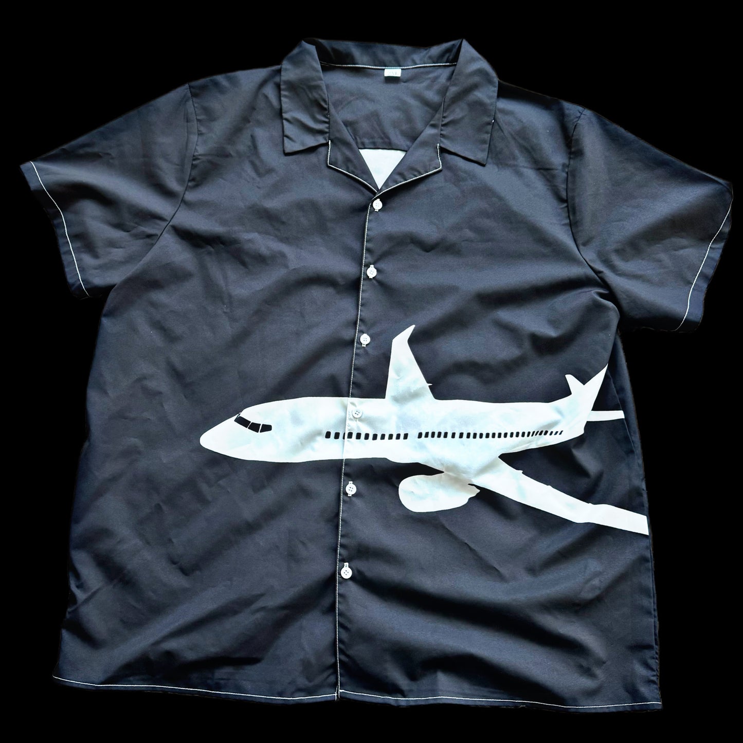 Short Sleeve AirPlane Shawty Button Down Shirt