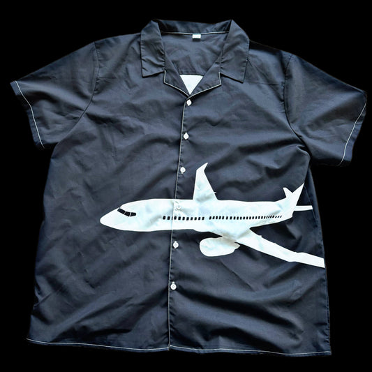Short Sleeve AirPlane Shawty Button Down Shirt