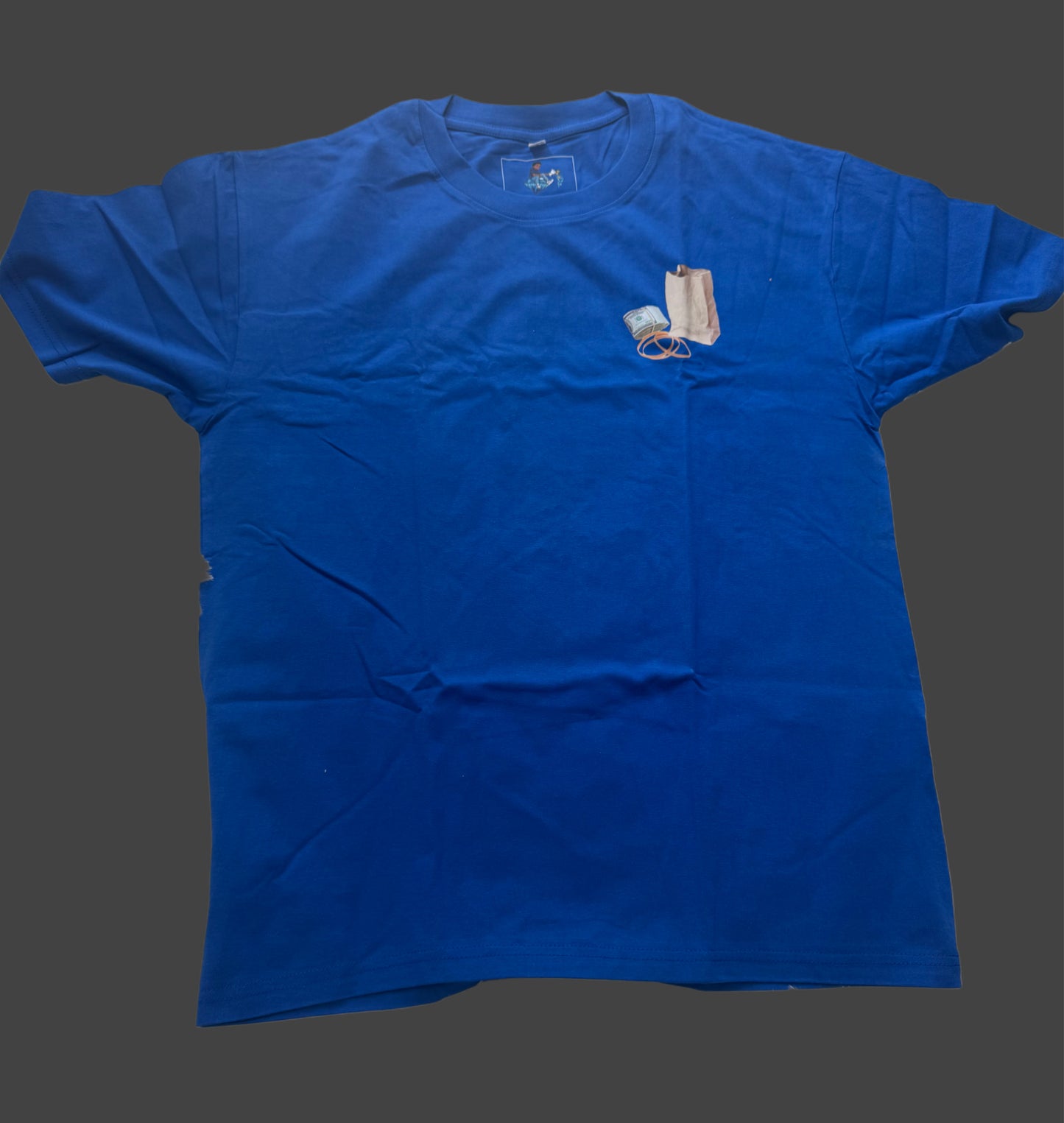 Brown paper bag, T-shirt