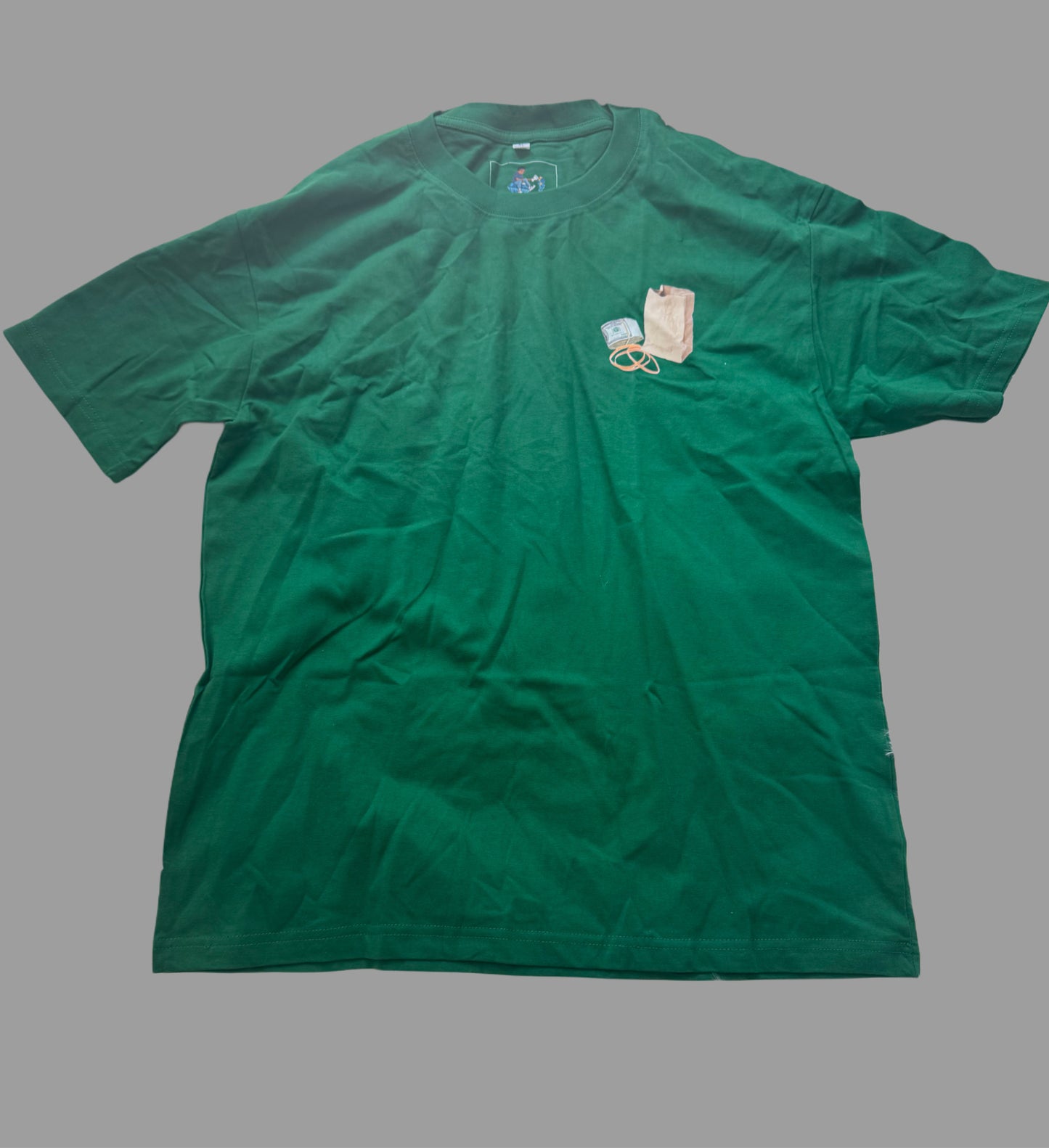 Brown paper bag, T-shirt