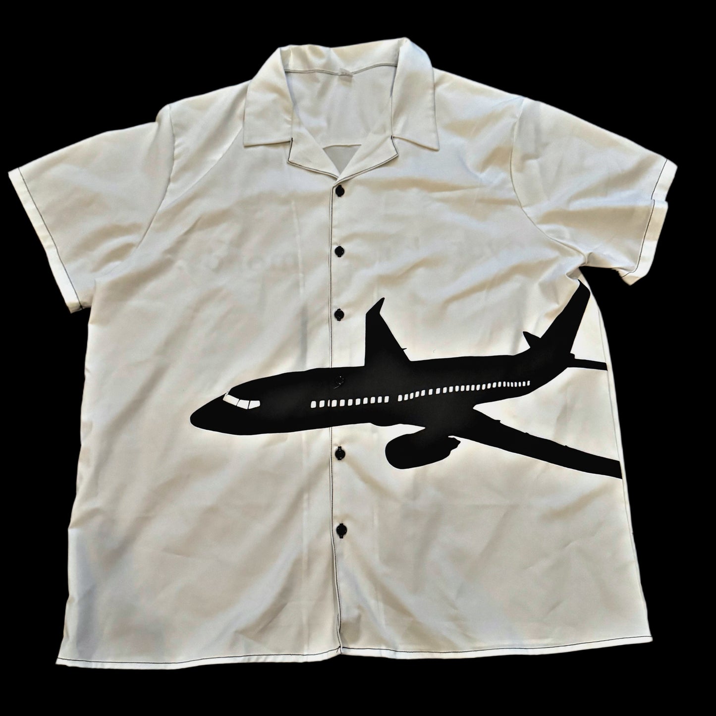 Short Sleeve AirPlane Shawty Button Down Shirt